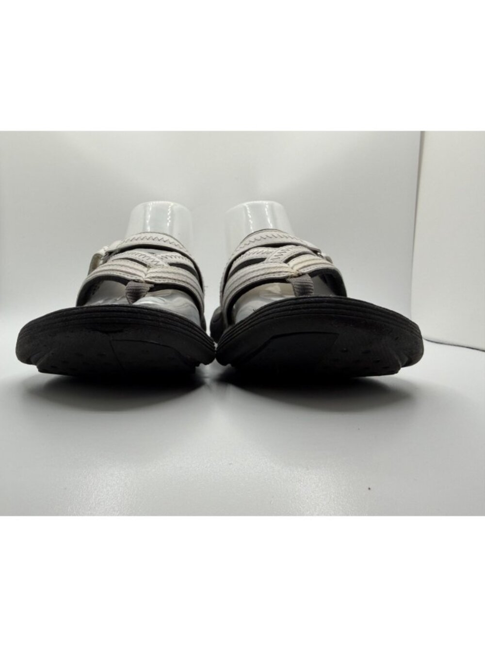 Clarks Wave Walk Sandals Women Size 9.5M White Thong Flip Flop Comfort Shoes - Picture 4 of 13